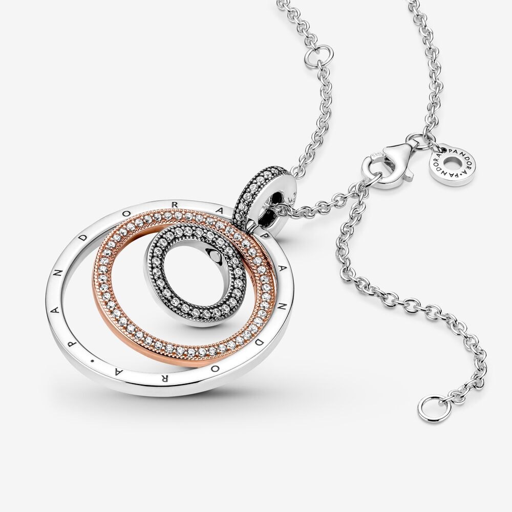Pandora Two-Tone Circles Pendant & Necklace